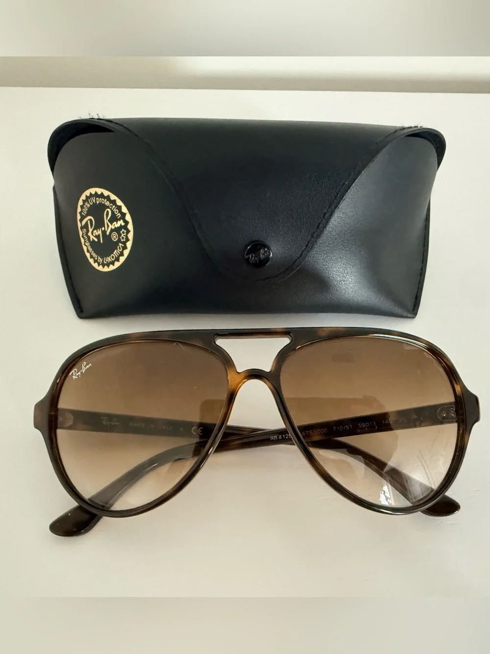 Ray-Ban Cats 5000 RB4125 Tortoise Brown Gradient Sunglasses